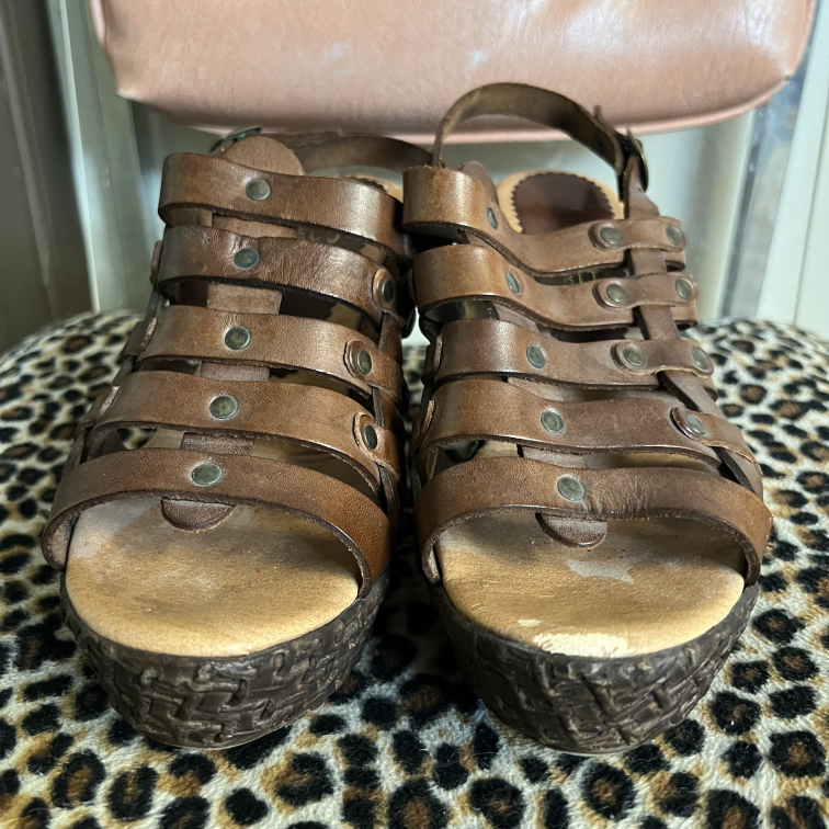 Heels B & B Greek Leather Shoes Size 10