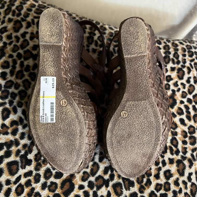 Heels B & B Greek Leather Shoes Size 10